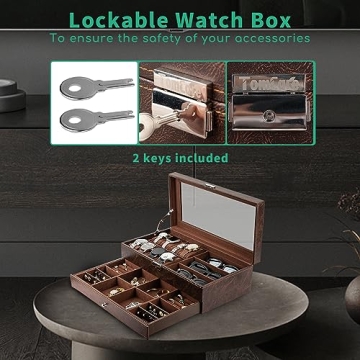 TomCare Watch Box & Jewelry Organizer - Brown