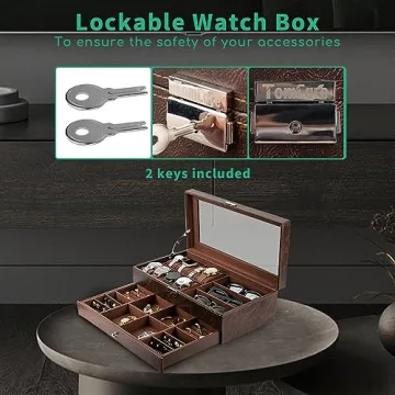 TomCare Watch Box & Jewelry Organizer - Brown