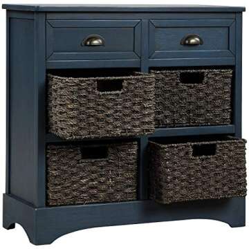 Harper & Bright Rustic Storage Cabinet with Baskets