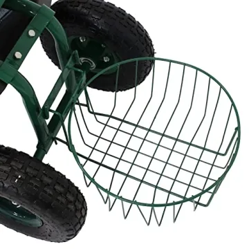 Sunnydaze Garden Seat with Wheels for Comfortable Gardening