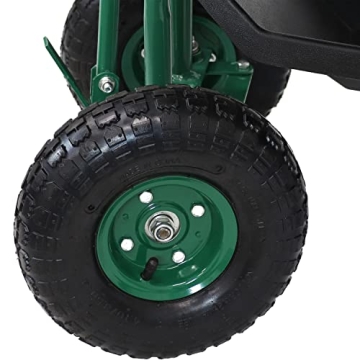 Sunnydaze Garden Seat with Wheels for Comfortable Gardening