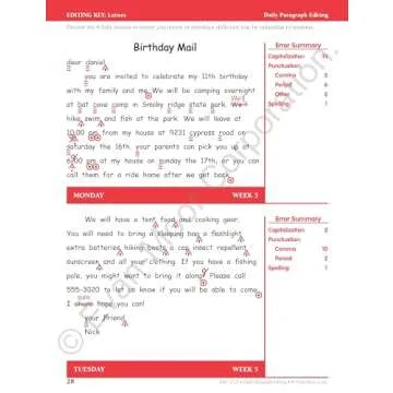 Daily Paragraph Editing Workbook for 4th Graders