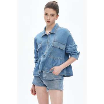Stylish Women's Denim Cropped Top for Casual Wear