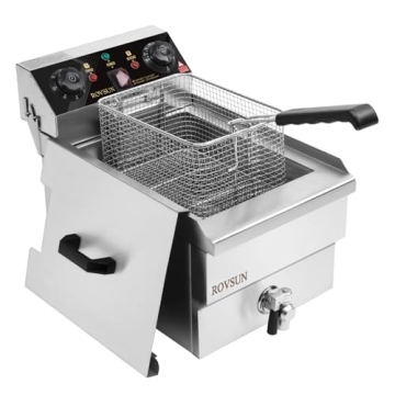 ROVSUN 12.5QT Electric Deep Fryer with Timer & Drain