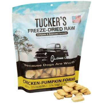 Tucker's Raw Frozen Freeze Dried Raw Dog Food, Chicken & Pumpkin Formula 14oz