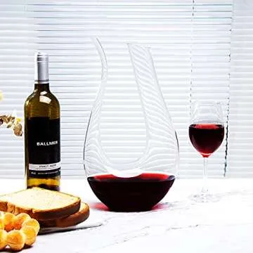 Hand Blown Wine Decanter 1500ml Lead-free Crystal Glass Carafe
