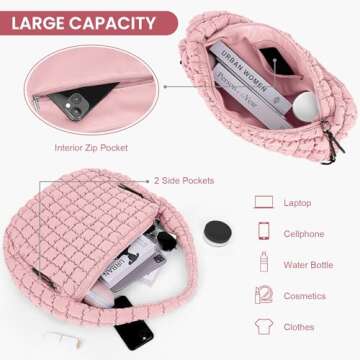 Juoxeepy Large Quilted Tote Bag for Everyday Use