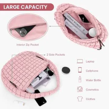 Juoxeepy Large Quilted Tote Bag for Everyday Use