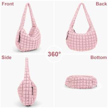 Juoxeepy Large Quilted Tote Bag for Everyday Use