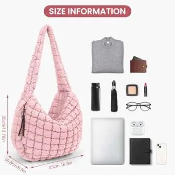Juoxeepy Large Quilted Tote Bag for Everyday Use