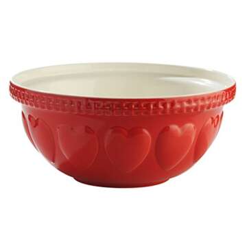 Mason Cash | S12 Red Hearts Mixing Bowl - 4.25 Quart