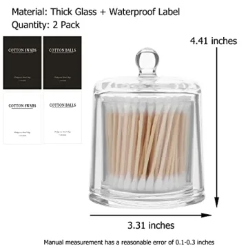 Stylish rejomiik Q-tip Holders - Elegant Glass Bathroom Storage