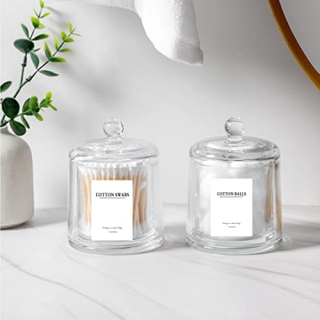 Stylish rejomiik Q-tip Holders - Elegant Glass Bathroom Storage