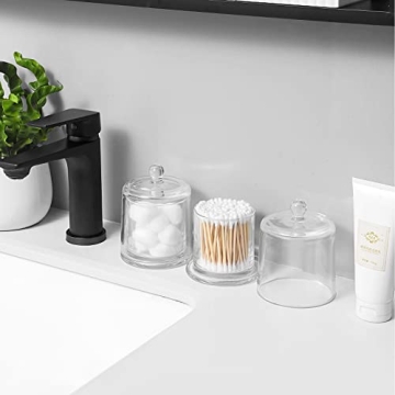 Stylish rejomiik Q-tip Holders - Elegant Glass Bathroom Storage