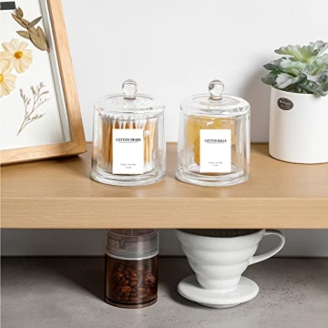 Stylish rejomiik Q-tip Holders - Elegant Glass Bathroom Storage