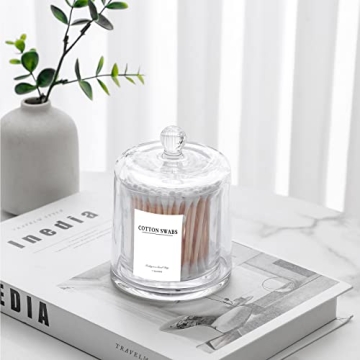 Stylish rejomiik Q-tip Holders - Elegant Glass Bathroom Storage