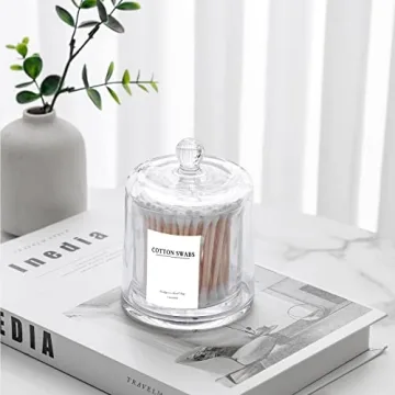 Stylish rejomiik Q-tip Holders - Elegant Glass Bathroom Storage