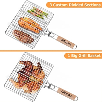 ORDORA Grill Basket - Rustproof BBQ Accessory for Meat