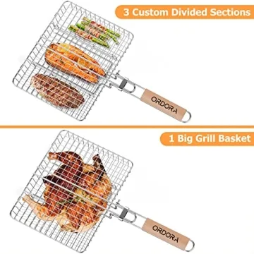ORDORA Grill Basket - Rustproof BBQ Accessory for Meat