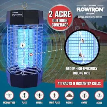 Flowtron Indoor Outdoor Fly Control - Powerful Insect Zapper
