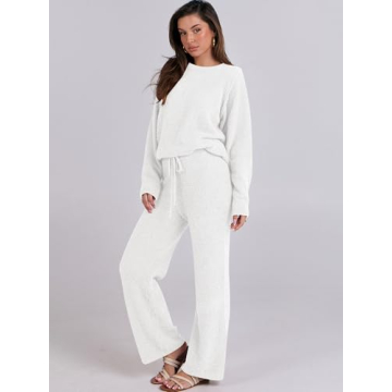 Cozy ANRABESS Women's Fuzzy Pajama Sets for Fall Winter