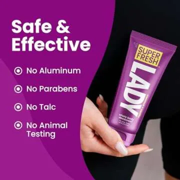 Super Fresh Lady Parts | Full Body & Private Parts Deodorant For Women | INVISIBLE CREAM for Privates, Body & Skinfolds | Stop Odor & Stay Fresh|Aluminum Free Feminine Hygiene | Lightly Scented | 4oz
