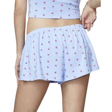 florence by mills Women's Holidaze Collection Sleep Cami and Short Pajama Gift Set, Windsurfer Ribbon, Small