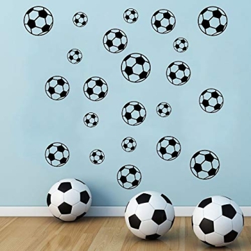 SITAKE 43 Pcs Soccer Stickers, Kids Soccer Ball Stickers Decals for Kids Room, Football Wall Decal S...