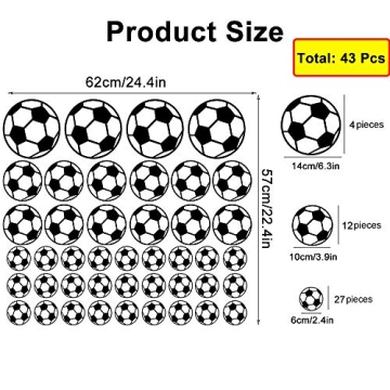 SITAKE 43 Pcs Soccer Stickers for Kids Room Decor