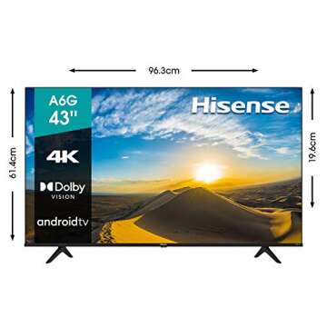 Hisense 43A6G 43-Inch 4K Ultra HD Android Smart TV with Alexa Compatibility (2021 Model)