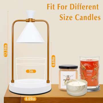 Candle Warmer Lamp with Timer,Electric Candle Warmer,Dimmable Candle Lamp Warmer, for Women,Valentin...