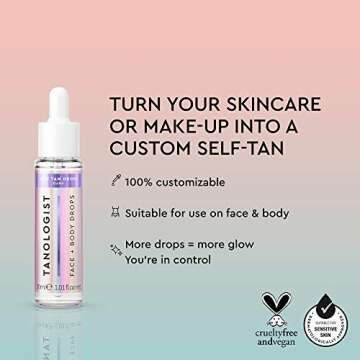Tanologist Complete Kit, Dark - Hydrating Sunless Tanning Mousse, Body & Face Tanning Drops, and Flawless Tanning Mitt - Seamless, Airbrushed Tanning - Vegan and Cruelty Free