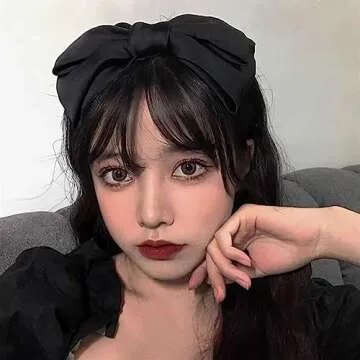 Stylish AIUPUOC French Black Hair Bow Headband for All Ages