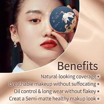 Catkin Phoenix Cushion Foundation Buildable Coverage Anti-Aging Serum Makeup, Sheer Satin Finish, Refill Included, Light Beige 0.46 Oz x 2, C01 Natural Beige