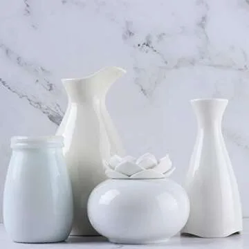 Vyaime Decor Essential Oil Diffuser, Ceramic Cute Personal Humidifiers Aromatherapy Difuser, 200mL 12Hours 7 Colors LED Light Auto Shut-Off for Office Bedroom Baby(White)