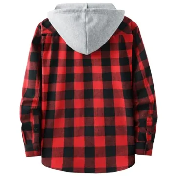 Stylish ZITY Men's Flannel Hoodie Shirt - Comfortable & Durable