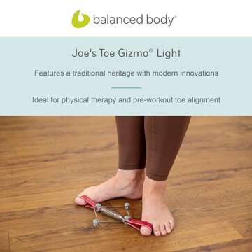 Balanced Body Joe’s Toe Gizmo, Pilates Foot Exercise Equipment and Bunion Corrector, Strengthening Equipment for Feet, Pilates Foot Corrector, Light Resistance