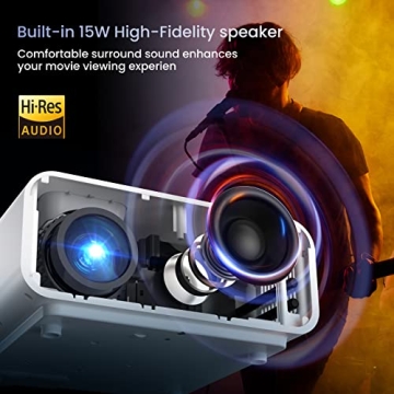 HOMPOW Mini Portable Projector for Outdoor Movies and Gaming