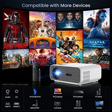 HOMPOW Mini Portable Projector for Outdoor Movies and Gaming