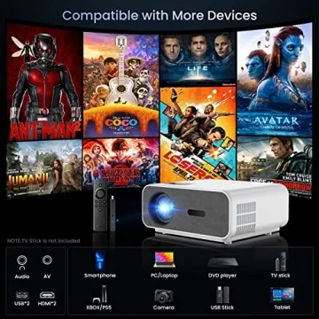 HOMPOW Mini Portable Projector for Outdoor Movies and Gaming