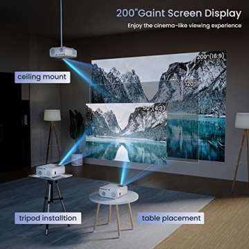 HOMPOW Mini Portable Projector for Outdoor Movies and Gaming