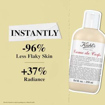 Kiehl's Creme de Corps, Rich, Luscious Body Lotion, with Cocoa Butter and Shea Butter for Fast Absorbing Hydration, Skin Feels Soft and Smooth, Suitable for All Skin Types - 33.8 fl oz /1 Liter Pump