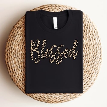Love in Faith Blessed Leopard T-Shirt for Women