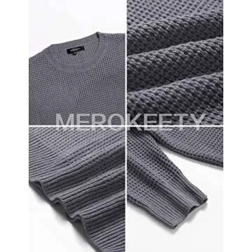 MEROKEETY Women's Soft Waffle Knit Sweater for Every Occasion