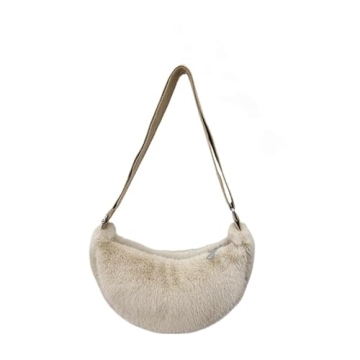 2024 Women's Plush Crossbody Dumpling Bag, Smart Casual Crossbody Shoulder Bag Y2K Purse Women's Cre...