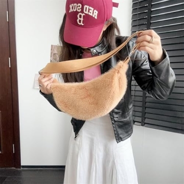 Stylish 2024 Women's Plush Crossbody Dumpling Bag