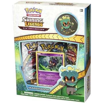 Pokemon TCG: Shining Legends Marshadow Pin Collectible Card Box
