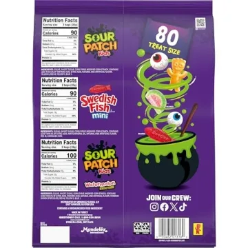 SOUR PATCH KIDS Mini Halloween Candy Variety Pack - 80 Bags