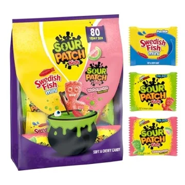 SOUR PATCH KIDS Mini Halloween Candy Variety Pack - 80 Bags