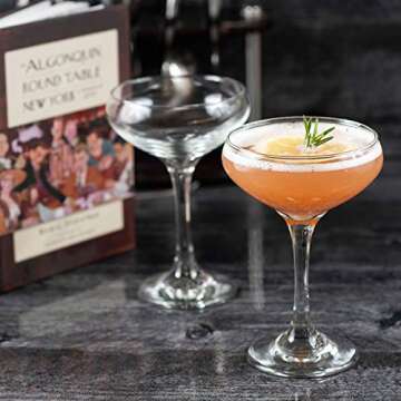 HISTORY COMPANY The 1930 Literary Round Table-Inspired Cocktail Coupe Glass, 2-Piece Set – True St...